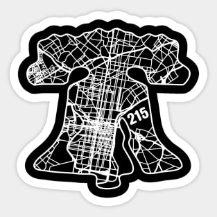 Philadelphia City 215 Liberty Bell Love Philly Fan Favorite Ring the Bell White Sticker